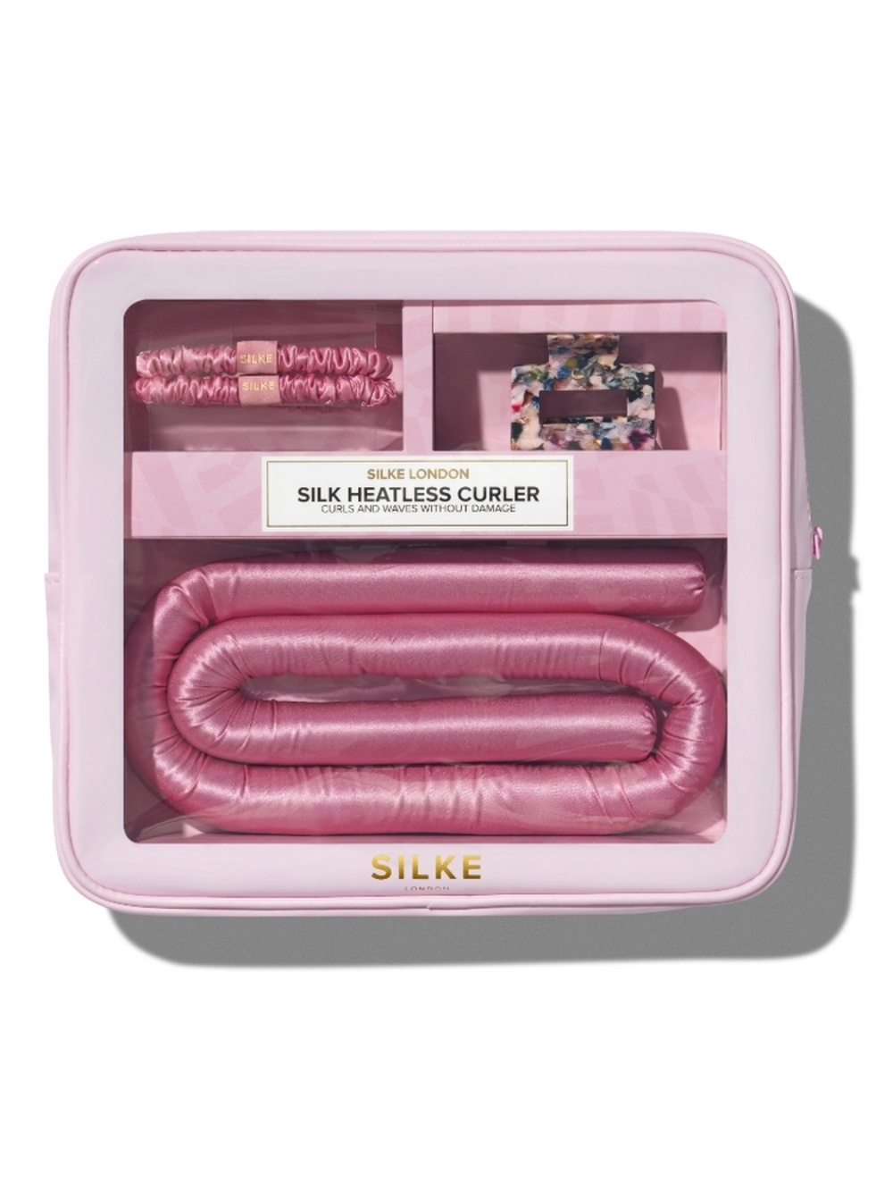 Women's Silke London 100% Silk Heatless Curler Set in Pink Women's Hair Products